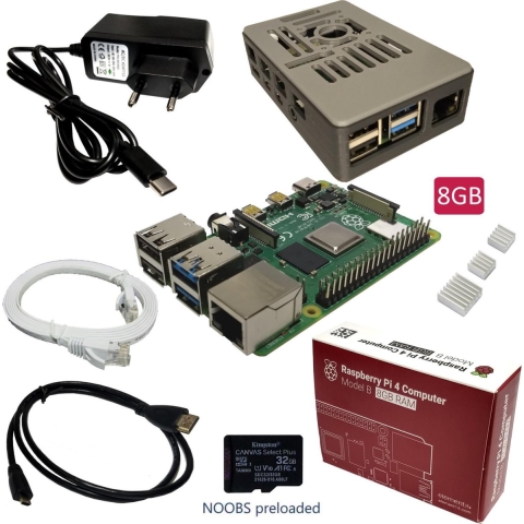 Raspberry Pi 4B - starter kit - 8GB - 32GB SD-kaart