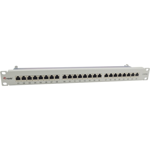 Patchpanel 24x RJ45 Cat6A 19 1HE grau