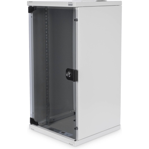 Digitus DN-10-12U, Wandrek, 12U, 30 kg, Sleutelsleuf, Grijs
