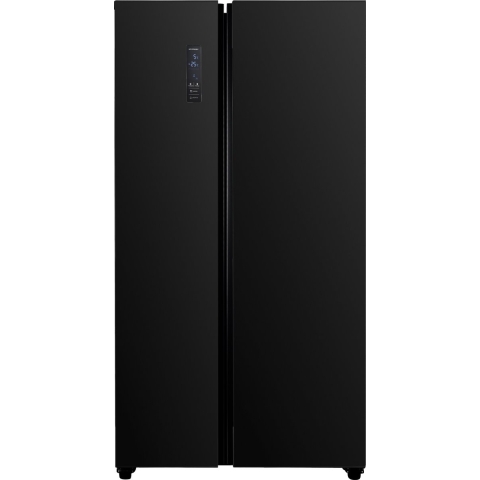 Exquisit SBS236-041EB - Amerikaanse koelkast - Total No Frost - Met Display - 442 Liter - 40 dB - Super Freeze functie - Zwart