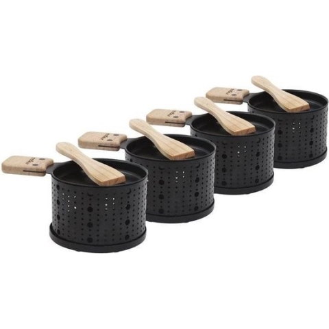 Cookut Lumi Raclettes - Set van 4 Stuks - Zwart