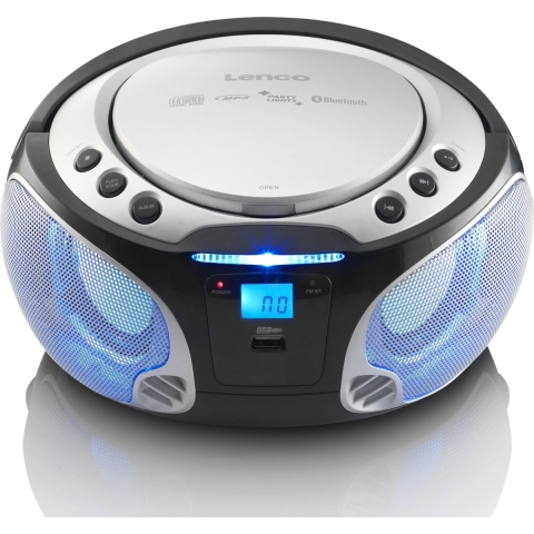 Lenco SCD-550SI - Draagbare radio met Bluetooth® en LED verlichting - Zilver
