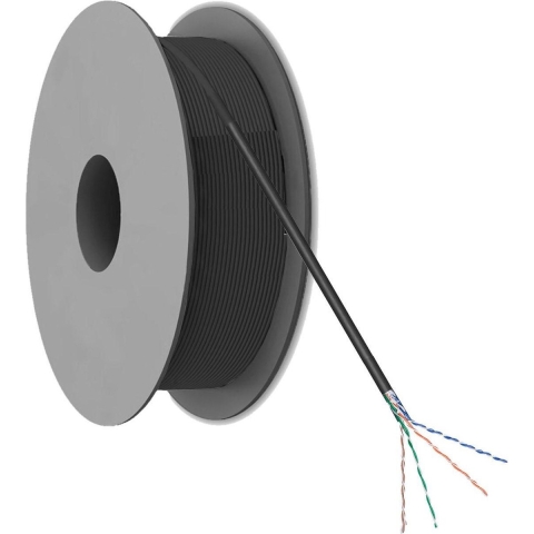 Netwerkkabel - Cat 6 - U/UTP - Vaste kern - CCA - 6 mm - 305 meter - PE - Op rol - Zwart - Allteq