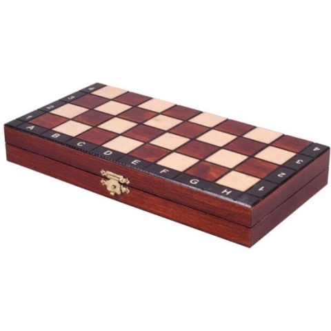 Schaakcassette Magnetisch hout gebeitst 27x13.5 cm