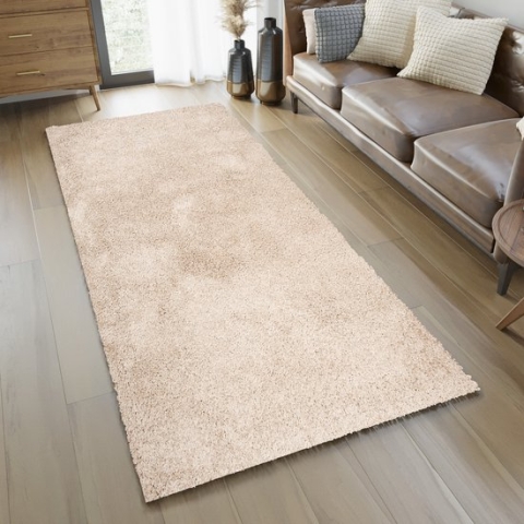Tapiso Essence Tapijtloper Beige Hoogpolig Woonkamer Hal Slaapkamer Maat- 80x300