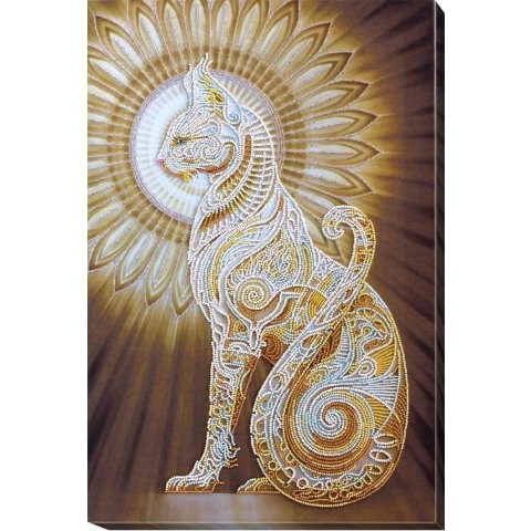 BORDUURPAKKET MET KRALEN - ABRIS ART - WITTE KAT