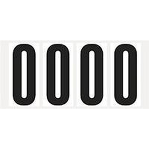 Cijfer stickers 0-9 - zelfklevende folie - 20 kaarten - zwart wit teksthoogte 95 mm Cijfer 0
