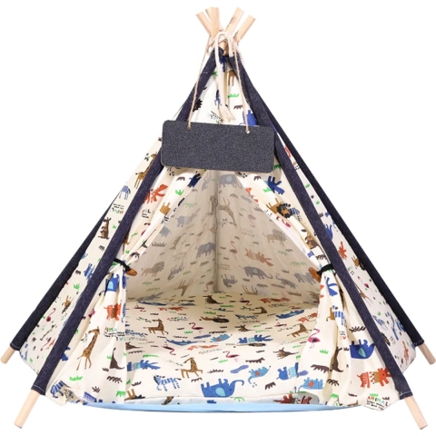 Happyment Tipi tent huisdier - Luxe teepee - Mand voor hond en kat - Kattenmand, Hondenmand, Hondentent, Kattentent