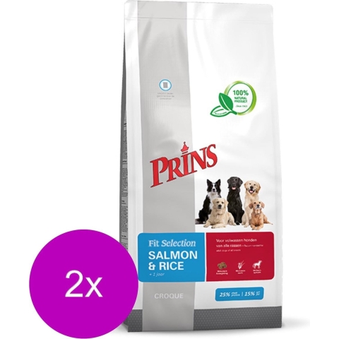 Prins fit selection zalm/rijst hondenvoer 2x 15 kg