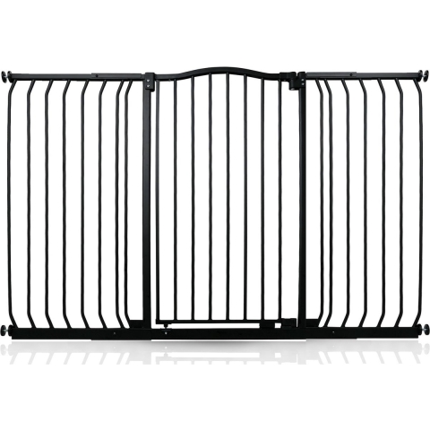 Bettacare Extra Hoge Hondenhekje met Gebogen Bovenkant Assortiment, 152cm - 161cm (23 opties beschikbaar), Mat Zwart, Extra Hoog 100cm in Hoogte, Traphekje Zonder Boren voor Hond en Puppy, Hekje voor Huisdieren en Honden, Eenvoudige Installatie