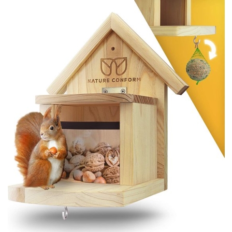 Nature Conform Eekhoorntje, voederhuis, weerbestendig, eekhoornhuis, verbeterde kwaliteit, voederstation, eekhoorntje, bijzonder schoon afgewerkt