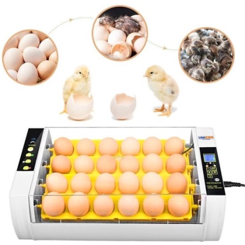 UNIEGG Systems™ Luxe Broedmachine 24S - Geschikt voor 24 Eieren - Draait de eieren om - Volledig automatisch en inclusief waterdispenser - Automatische temperatuurregelaar - LED verlichting schouwlampen