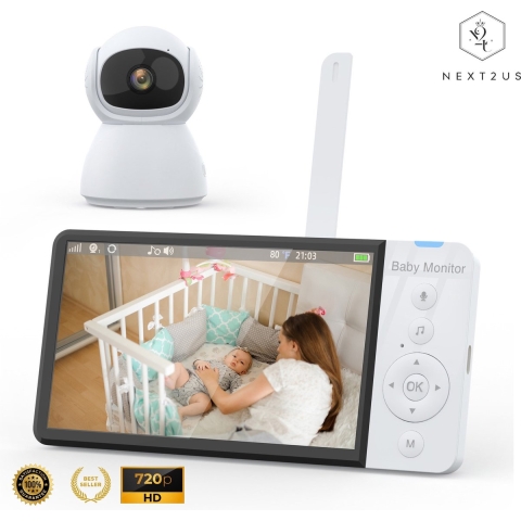 Next2Us – 720P HD - 5 inch Babyfoon - In Zoomen - Video opname functie - Babyfoon Met Camera bestverkocht – Baby monitor