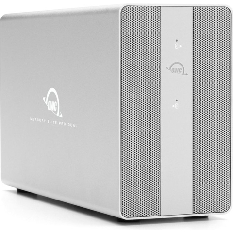 OWC Mercury Elite Pro Dual - Harde Schijf Behuizing - Met 3-Poorts USB Hub - 10Gb/s - Zilver