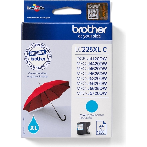Inkcartridge brother lc-225xl blauw - 5 stuks