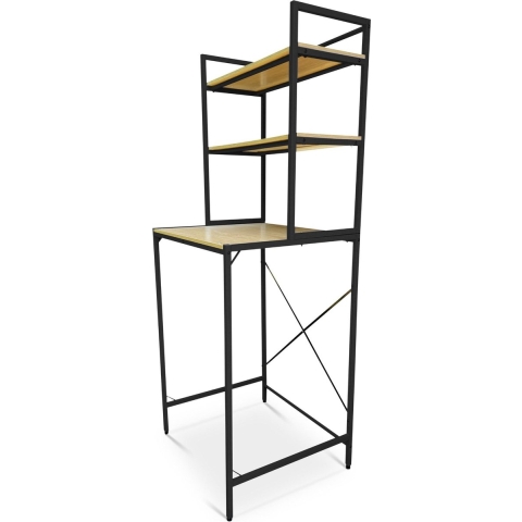 Neatlab Wasmachine Kast - Wasmachine Ombouw en Meubel Rek - 3 laagse Wasmachinekast - Zwart