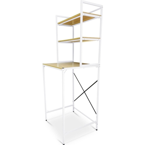 Neatlab Wasmachine Kast - Wasmachine Ombouw en Meubel Rek - 3 laagse Wasmachinekast - Wit