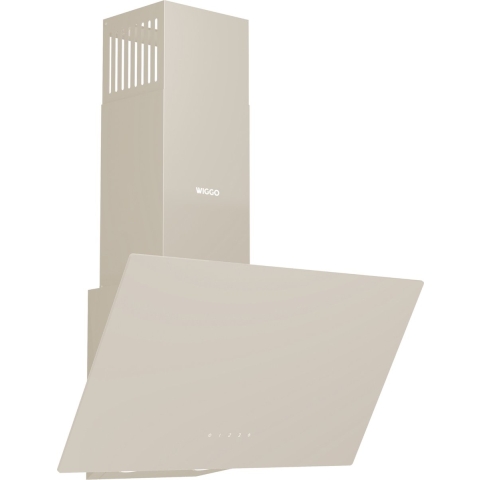 Wiggo WE-A641G(C) - Schuine afzuigkap - 60 cm - 650 m³/h - 4 standen - Energieklasse A - Creme - Glas - Koolstoffilters meegeleverd