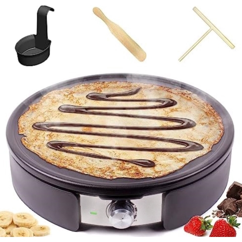 Roti Maker - Roti Maker Elektrice - Roti Pan - 37cm - 1500W - Bruin