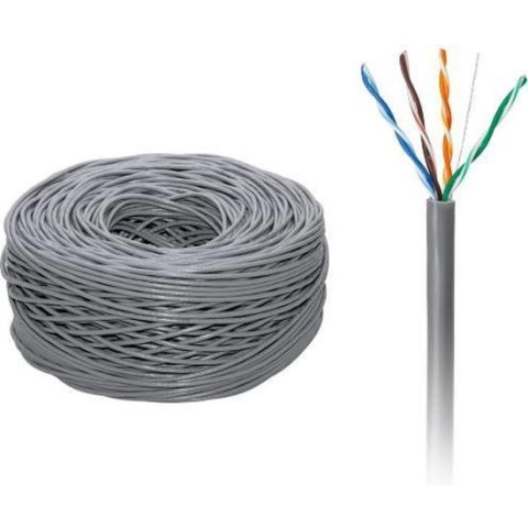 UTP CAT5e 305m 4x2 / 0,5CCA twisted pair netwerkkabel computerkabel CAT 5e Grijs Trekdoos 305 meter