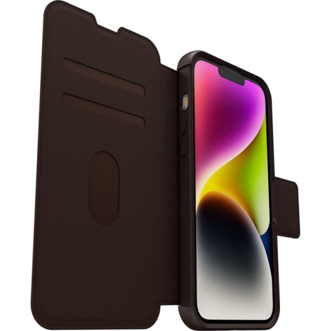 OtterBox Strada Apple iPhone 14 Plus Hoesje Echt Leer Book Case Bruin