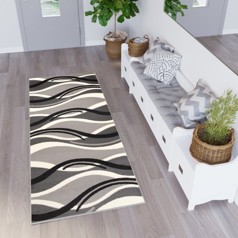 Tapiso Dream Loper Tapijt Grijs Gangloper Vloerkleed Maat-  80x500