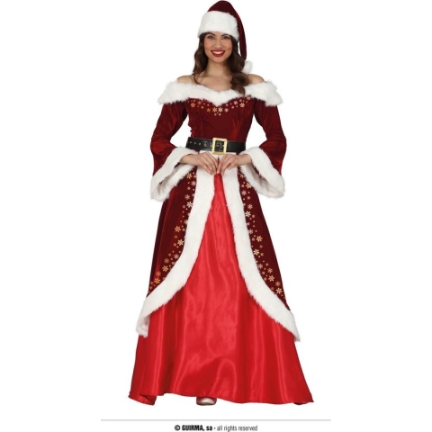 GUIRMA - Kerstvrouwkostuum met vergulding voor vrouwen - M (38)