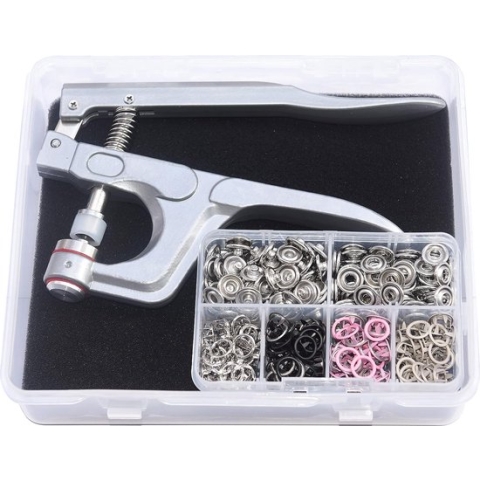 Jersey drukknopen met tang, diameter 10 mm, gesloten drukknopen, metaal, naaivrije knoppen, holle vaste knopen, gereedschap, prong gesp, snaps voor doe-het-zelf knutselen, tassen (verpakking)