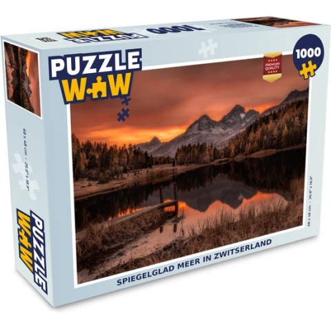 Puzzel Spiegelglad meer in Zwitserland - Legpuzzel - Puzzel 1000 stukjes volwassenen