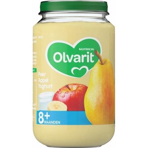 Olvarit Fruithapje 8m Peer Appel Yoghurt 200 gr