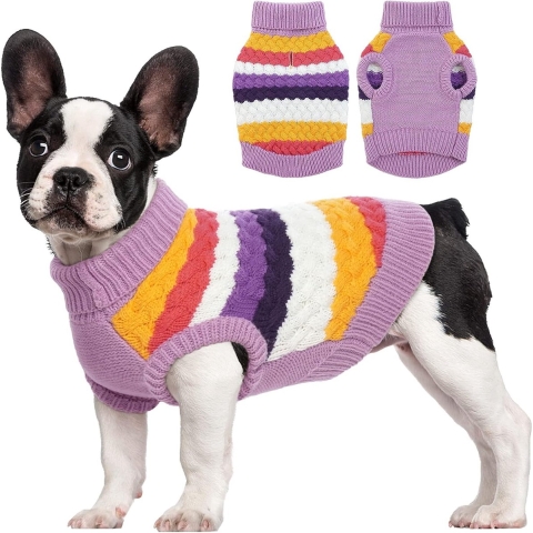 Warme hondentrui, hondentrui voor kleine honden, middelgrote honden, hondentrui van fleece, hondenkleding voor kleine honden, winterse hondentrui paars M.