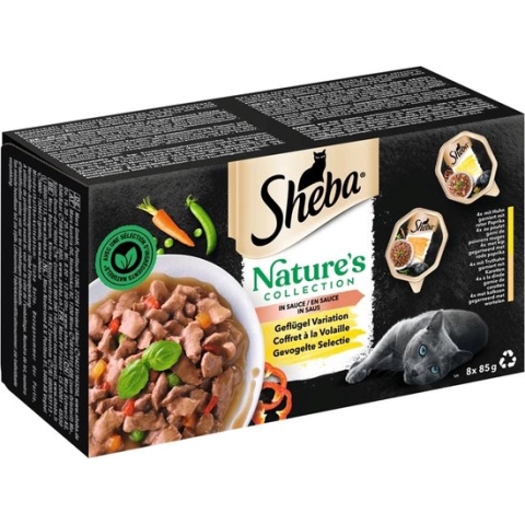 4x Sheba Multipack Nature's Collection in saus 12x85 g Gevogelte variatie (48x 85g)