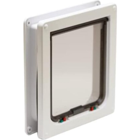 Cat Flap - Fattenluik met Chip - Kattenluik Microchip - B: 23,5 cm H: 25,2 cm Wit