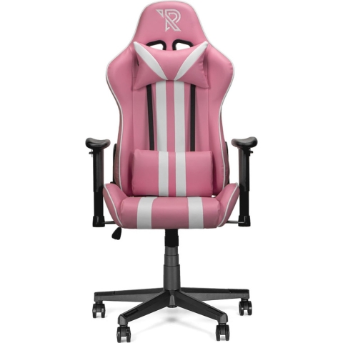 Ranqer Felix Gamestoel - Gaming Chair  / Gaming Stoel - Ergonomische Bureaustoel - Verstelbaar armleuningen - Roze / Wit