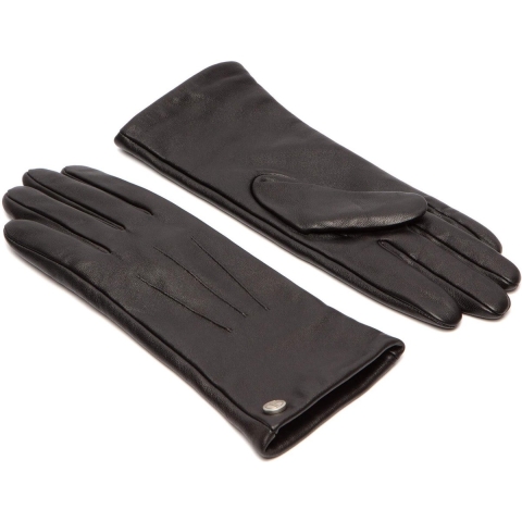 Leren Handschoenen Dames - Gevoerd Luxe Wollen Voering - 100% zacht schapenleer - Dames Handschoenen Winter - Frickin Model Eve - Comfortabel Warme Handen en Vingers - Touchscreen Handschoenen Dames Zwart - maat L