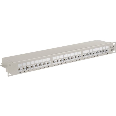 24-poorts Cat6a Patchpaneel - STP Afgeschermd - 1U - Grijs