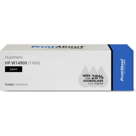 PrintAbout huismerk Toner W1490X (149X) Zwart Hoge capaciteit geschikt voor HP