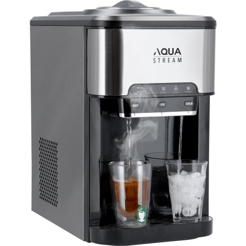 AQUA STREAM 3 in 1 waterdispenser: ijsblokjesmachine, heetwaterdispenser en waterkoeler - 20kg/24h