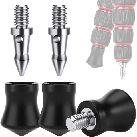 534 Neewer® Universele Rubberen Voetstatief Spike, Set van 3 Antislipstatiefpoten voor Oneffen Ondergrond, 3/8"-16 Vervangende Pinnen Compatibel met Andoer Gitzo Benro Induro Kingjoy Weifeng Statief Monopod - Stabiele Ondersteuning