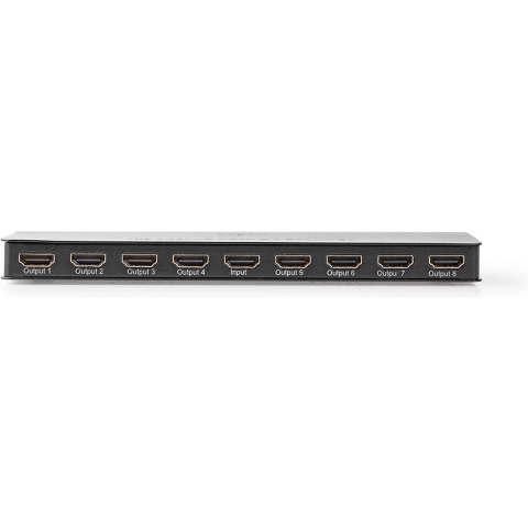 Nedis HDMI-Splitter - 8-Poorts poort(en) - HDMI Input - 8x HDMI Output - 4K@60Hz - 18 Gbps - Metaal - Antraciet