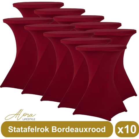Statafelrok rood bordeaux 80 cm per 10