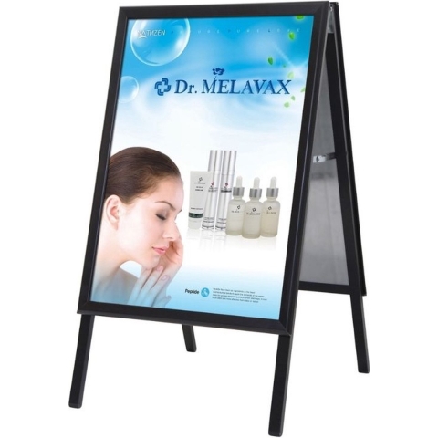 Stoepbord extra stevig B2 32mm Zwart | Aluminium | 91cm x 54,3cm x 70cm (H x B x D) | Zwart | 100% waterdicht