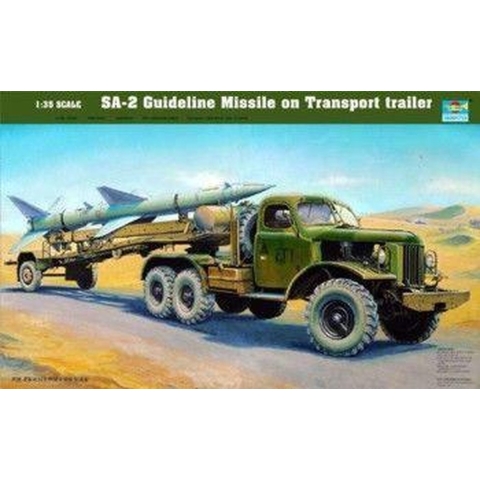 The 1:35 Model Kit of a SA-2 Missile Loading Cabin.

Plastic Kit 
Glue not included.
Dimension 425 * 88 mm
560 Plastic Parts

The manufacturer of the kit is Trumpeter.This kit is only online available.