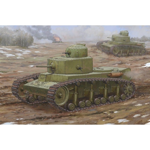 The 1:35 Model Kit of a Soviet T-12 Medium Tank.

Plastic Kit 
Glue not included
Dimension 178 * 75 mm
300 Plastic parts
The manufacturer of the kit is Hobby.This kit is only online available.