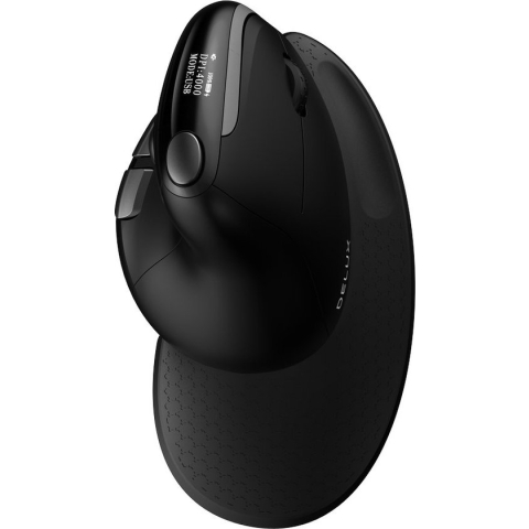 Delux Seeker M618XSD ergonomische muis - Horizontale scroll - OLED scherm - Oplaadbaar - Motion Backlight - Verwijderbare polssteun - Zwart