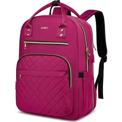Laptoptas 15.6 inch - Roze - USB-oplaadpoort - 45 x 32 x 15 cm - Veel opbergruimte - 30 L - Rugzak voor kantoor, school, werk, reizen