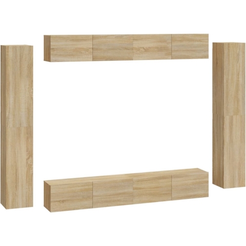 vidaXL-8-delige-Tv-meubelset-bewerkt-hout-sonoma-eikenkleurig