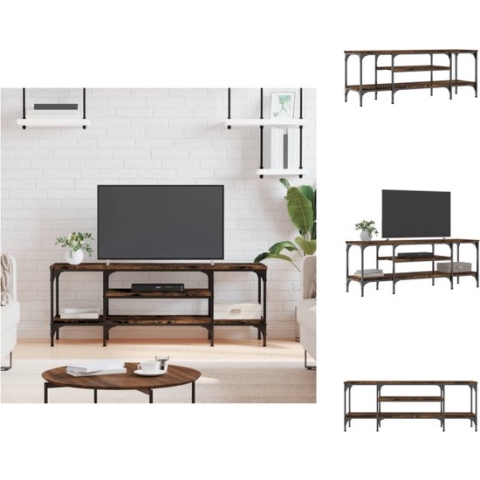vidaXL Industriële TV-kast - Gerookt Eiken - 121 x 35 x 45 cm - Kast