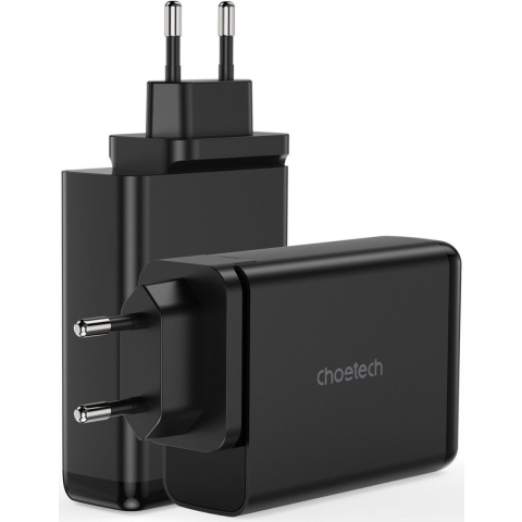 Choetech 140W USB en USB-C Snellader GaN Adapter Zwart