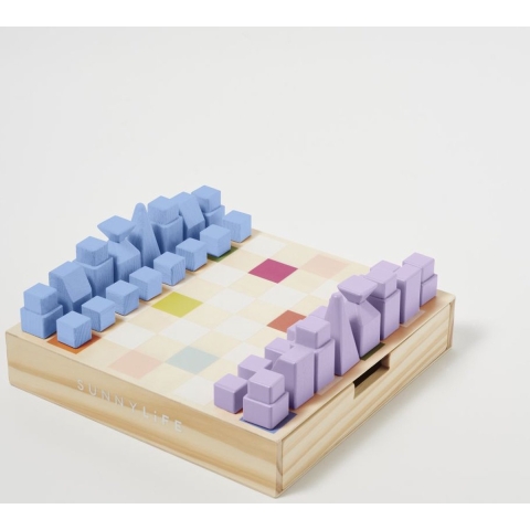Sunnylife - Wooden Chess and Checkers Majorelle